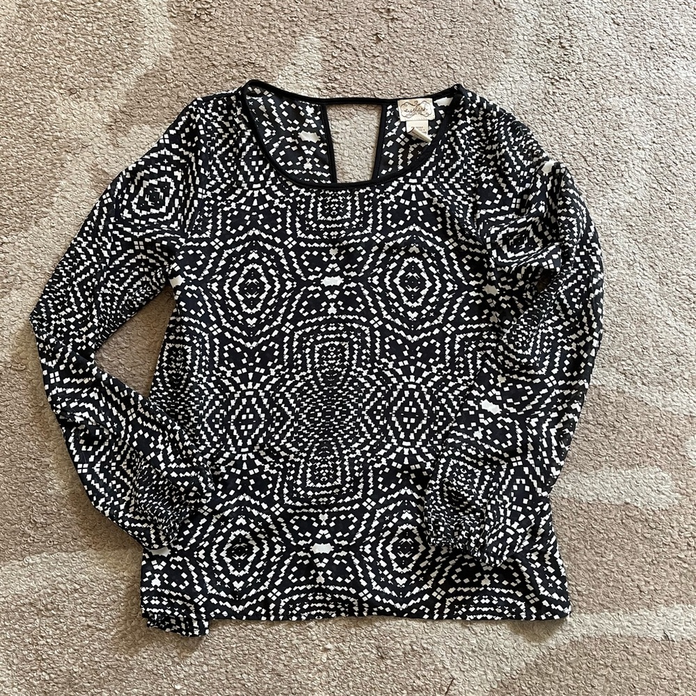 Black and White Blouse